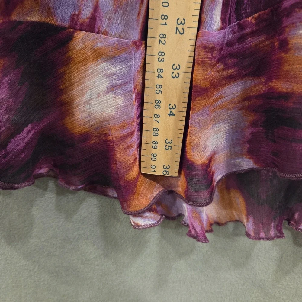 Old‎ Navy Ruffle Trim Midi Skirt Women's Size Small Flowy Fairy Boho Abstract